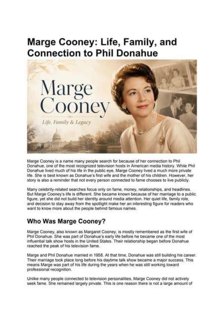 Exploring The "Marge Cooney Phil Donahue" Mystery